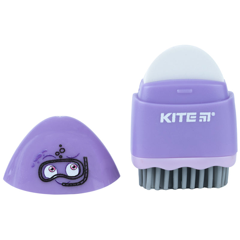 Pencil sharpener with container and eraser Kite Faces K24-365, assorted
