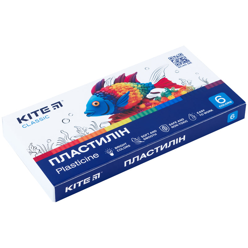 Plastelina Kite Classic K-081, 6 kolorów, 120 g