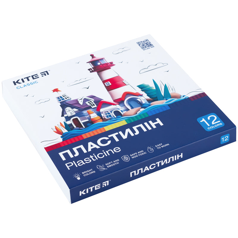 Plastelina Kite Classic K-1086, 12 kolorów, 240 g