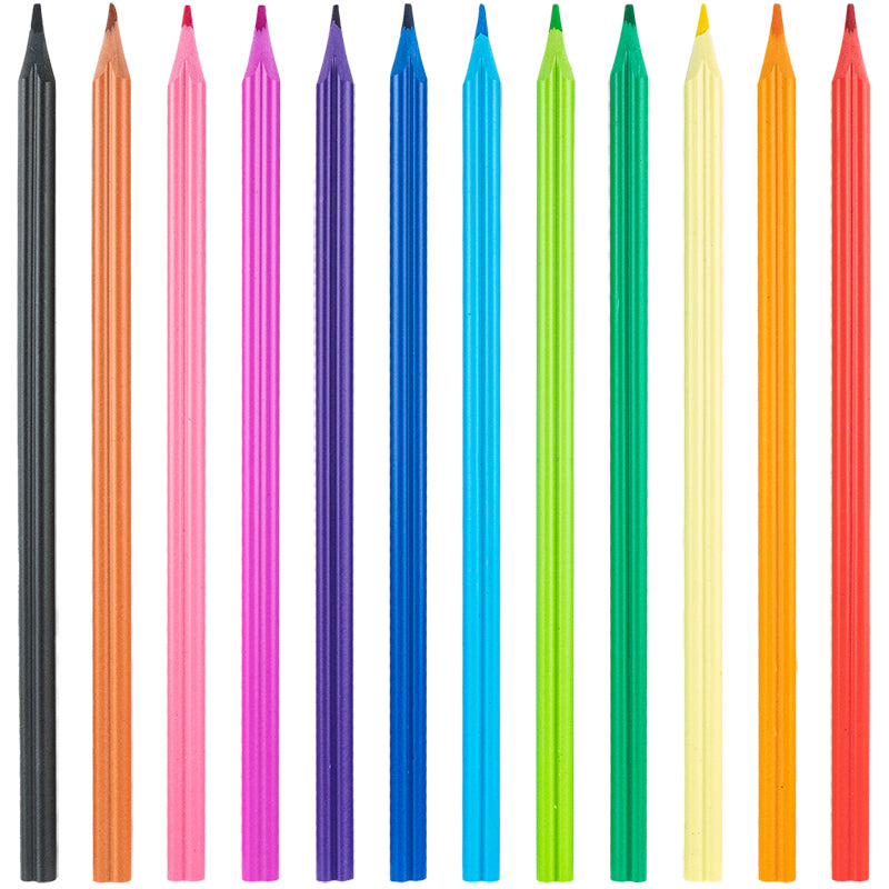 Plastic color pencils Kite Heart K24-049-2, 12 pcs.