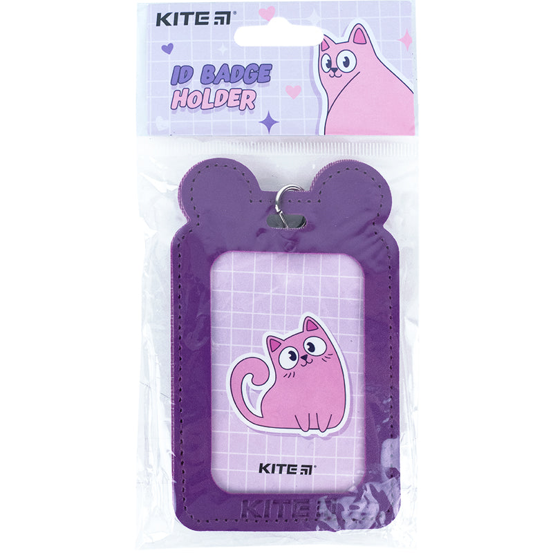Бейдж вертикальний Kite K24-296-1, на шнурку, фіолетовий