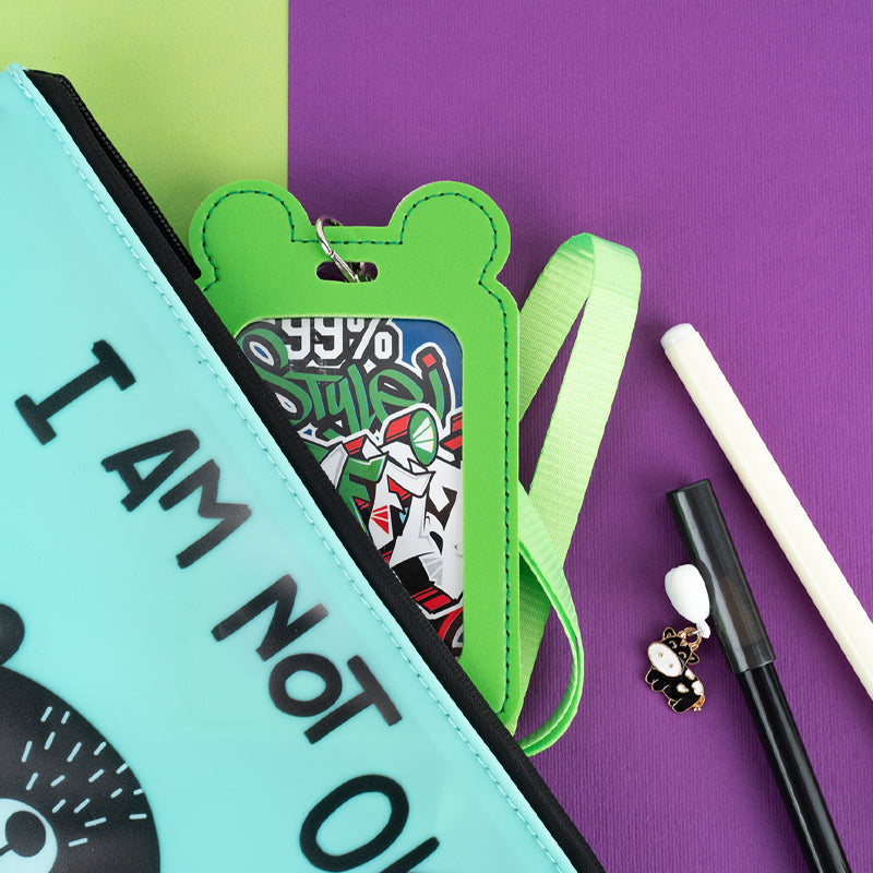 Name badge Kite K24-296-2, vertical, on a lanyard, green