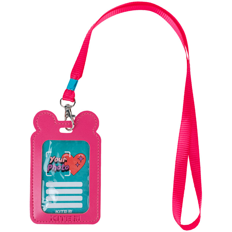 Бейдж вертикальний Kite K24-296-4, на шнурку, фуксія