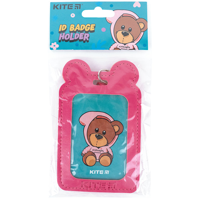 Бейдж вертикальний Kite K24-296-4, на шнурку, фуксія