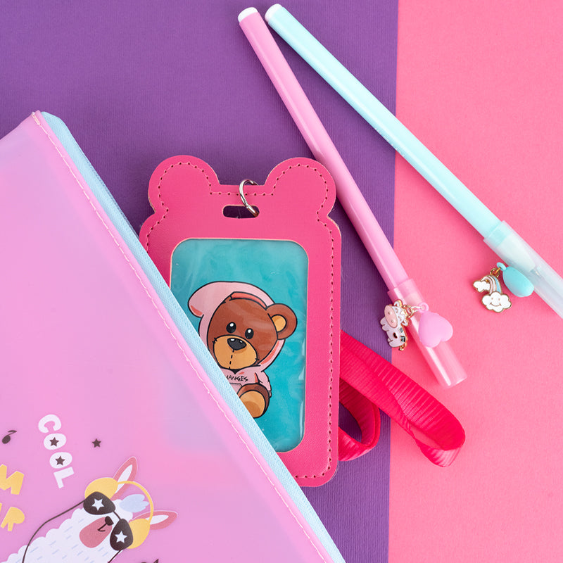 Бейдж вертикальний Kite K24-296-4, на шнурку, фуксія