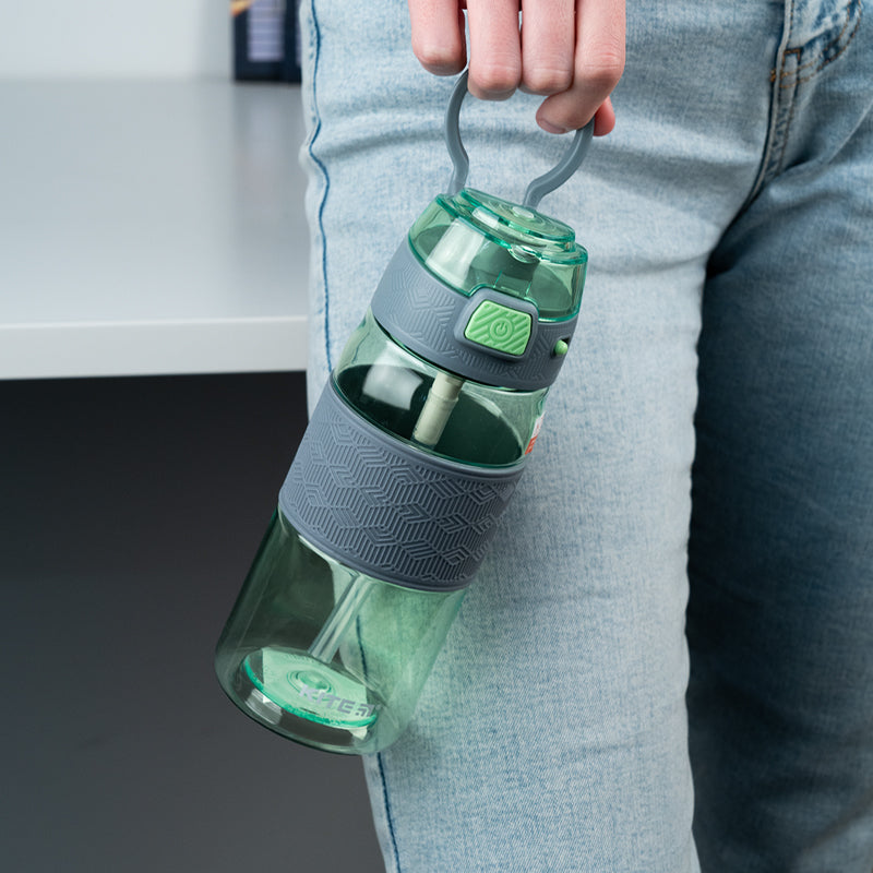 Пляшечка для води Kite K24-1201-2, 600 мл, зелено-сіра