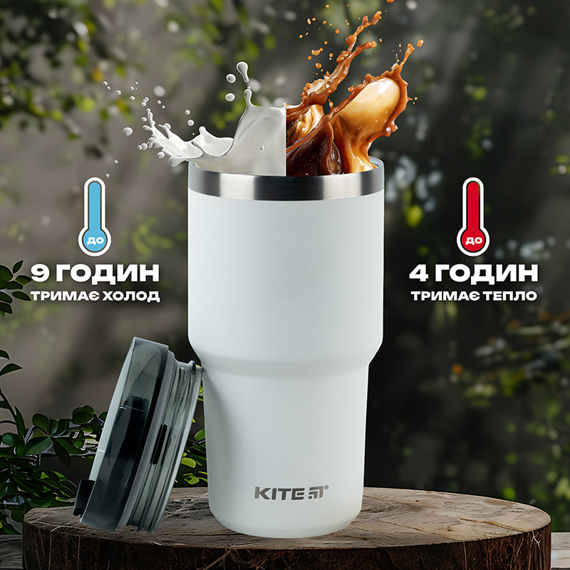 Термокружка Kite K24-1206-1, 600 мл, біла