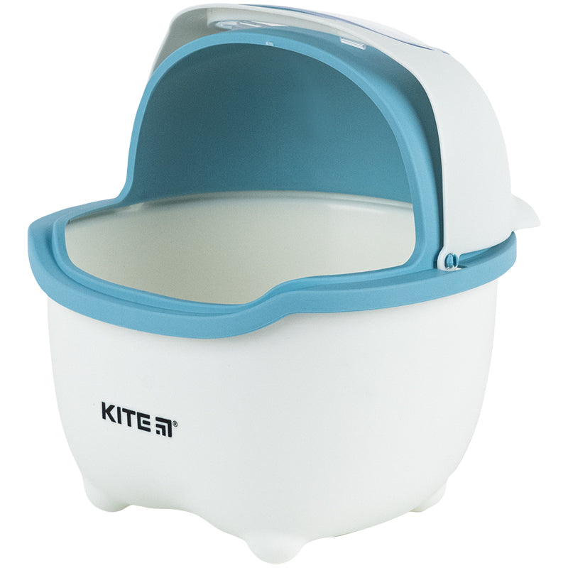 Настільний контейнер для сміття Kite K24-009-6, біло-блакитний