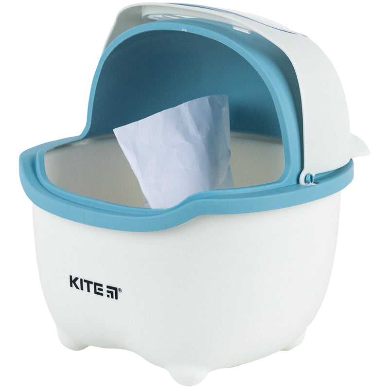 Настільний контейнер для сміття Kite K24-009-6, біло-блакитний