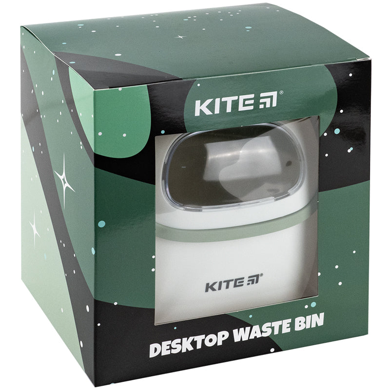 Настільний контейнер для сміття Kite K24-009-7, біло-зелений