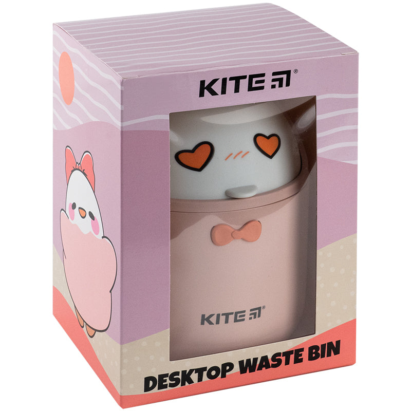 Desktop waste bin Kite K24-010-2, peach