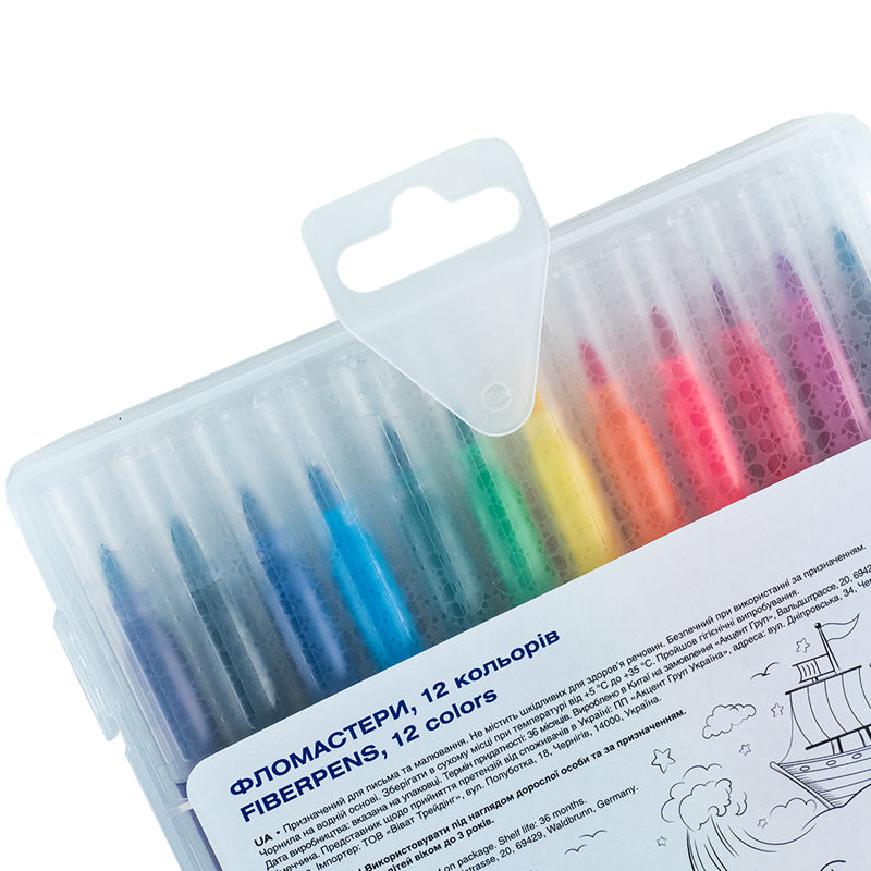 Brush fiberpens Kite Creative K-1150, 12 colors