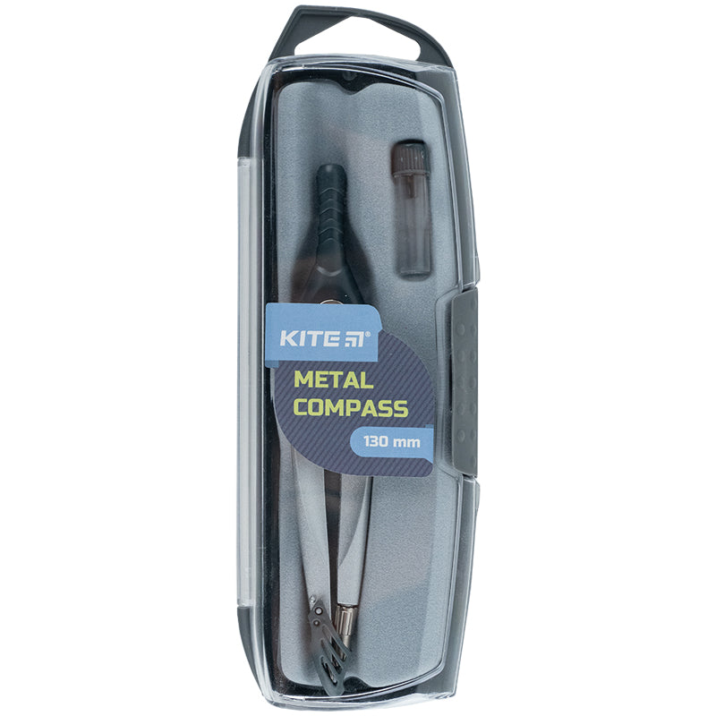 Циркуль металевий + грифель Kite Pastelini K24-413-03, 130 мм, сірий