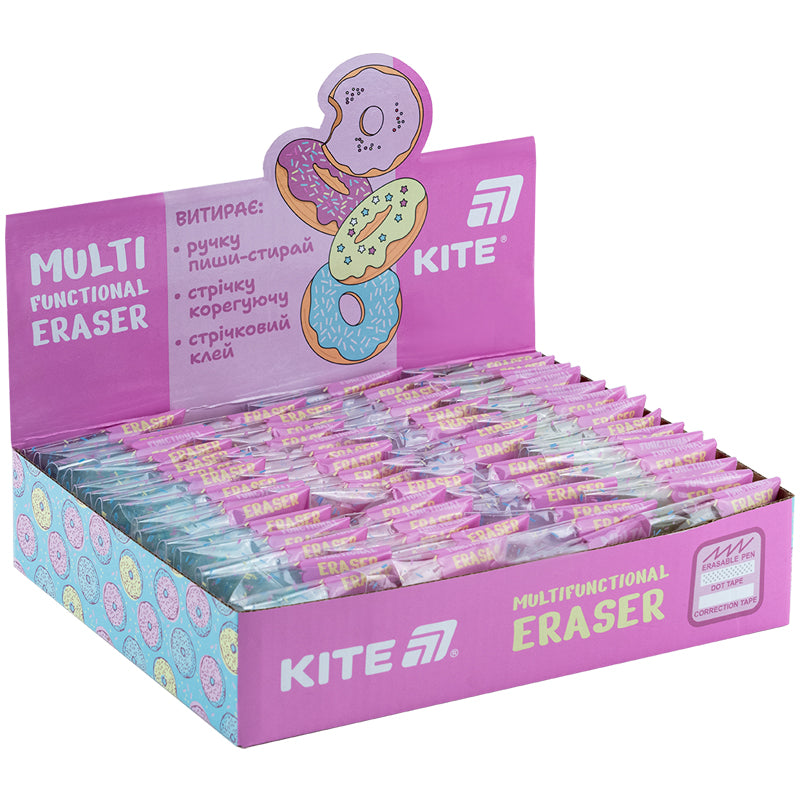 Multifunctional eraser Kite Donut K24-147, assorted