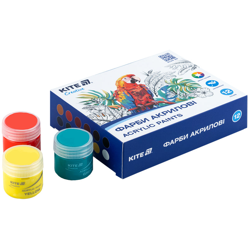 Acrylic paints Kite Creative K-275, 12 colors, 20 ml