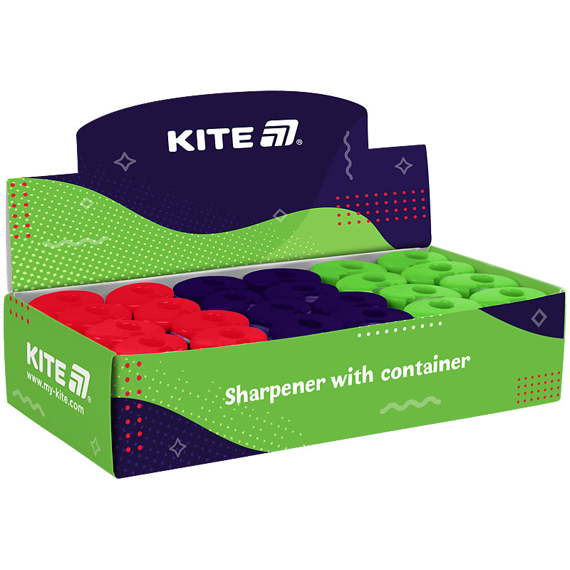 Sharpener with container Kite Soft K25-370, assorted