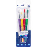 Набір пензлів з грипом Kite Creative K-334-1(синтетика, круглі 2, 6, 10, плаский 12)