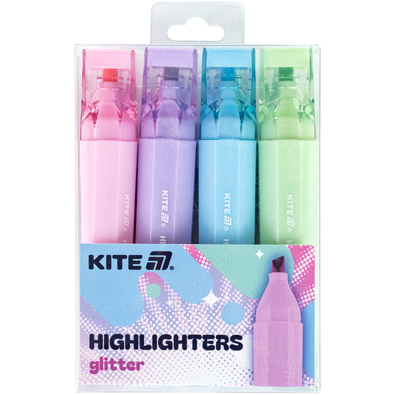 Highlighter Kite Creative Glitter K24-1146-4, set of 4 colors