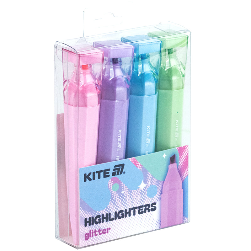 Highlighter Kite Creative Glitter K24-1146-4, set of 4 colors
