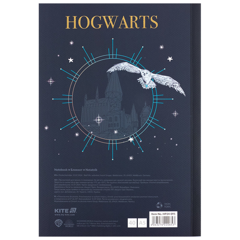 Notebook Kite Harry Potter  HP24-091, А5, 40 sheets, squared