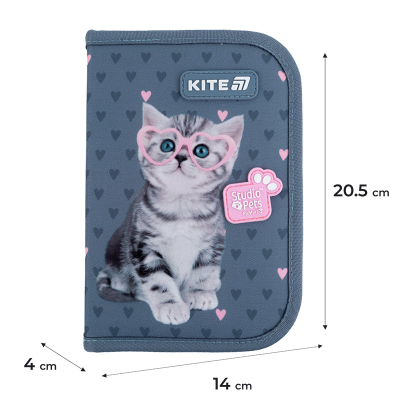 Piórnik bez wyposażenia Kite Studio Pets SP25-622-1 jednokom., 2-klapkowy