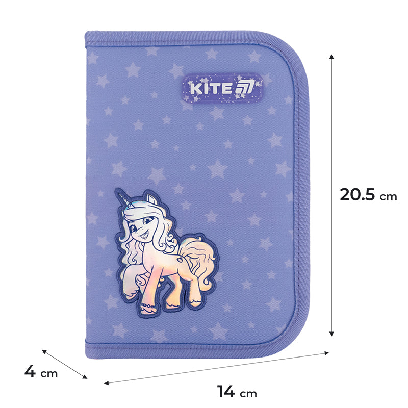 Pencil case with stationery Kite My Little Pony LP25-622H, 1 compartment, 2 flaps