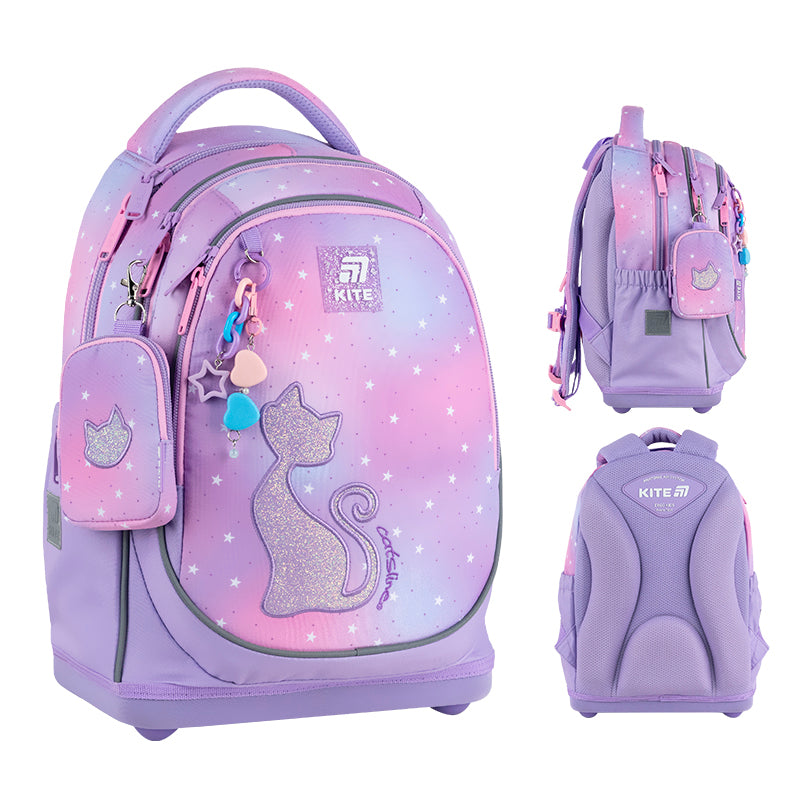 Шкільний набір Kite Education Catsline SET_K25-724S-2 (рюкзак, пенал, сумка)