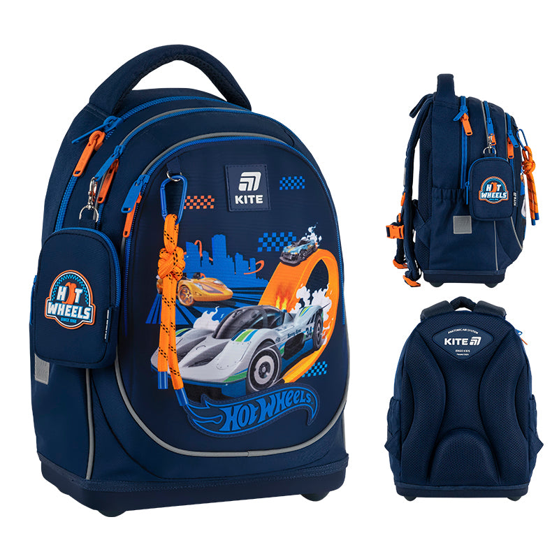 Шкільний набір Kite Education Hot Wheels SET_HW25-724S (рюкзак, пенал, сумка)