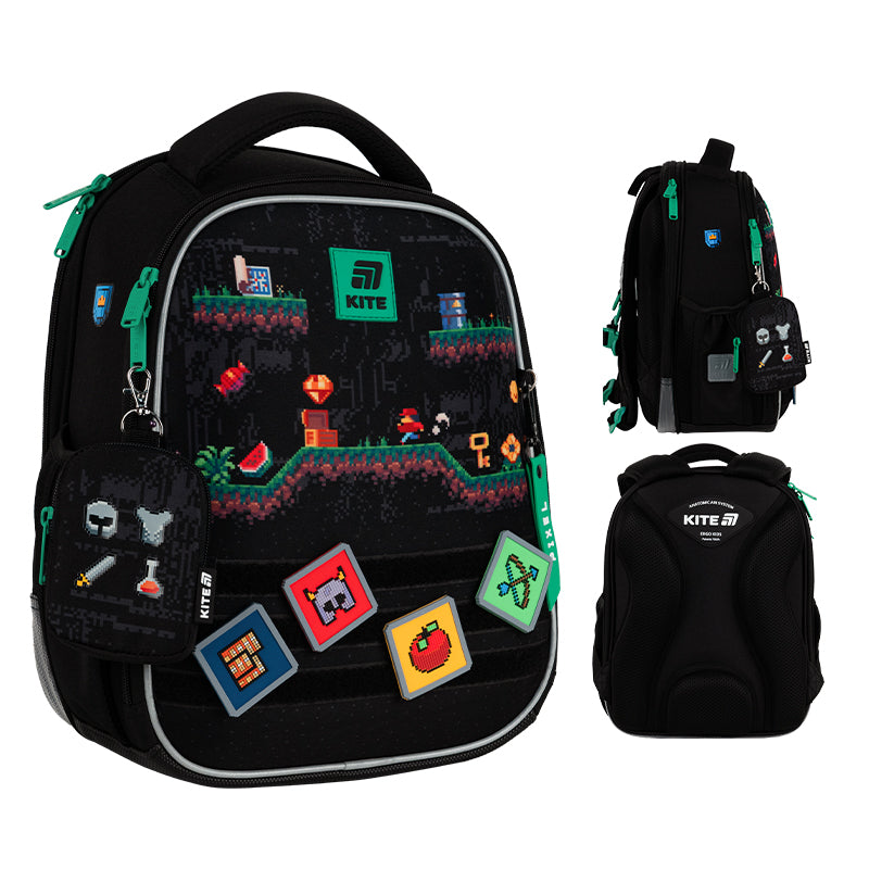 Шкільний набір Kite Education Pixel Game SET_K25-555S-4 (рюкзак, пенал, сумка)