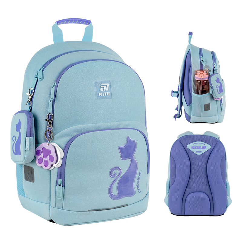 Шкільний набір Kite Education Catsline SET_K25-585M-1 (рюкзак, пенал, сумка)