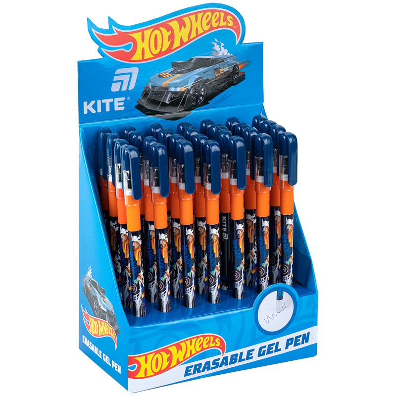 Gel pen "write-erase" Kite Hot Wheels HW25-068, blue