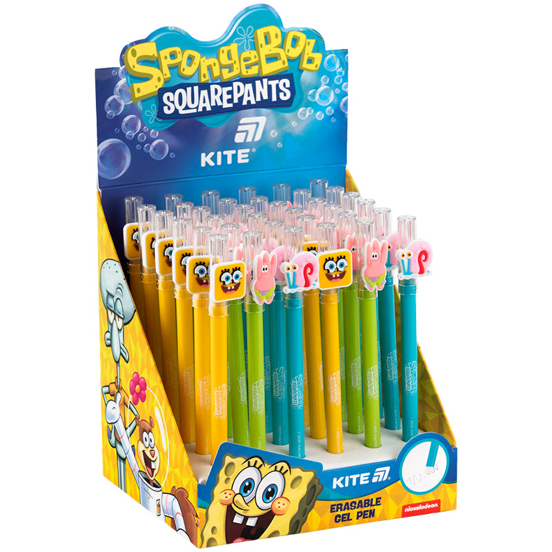 Ручка гелева "пиши-стирай" Kite Sponge Bob SB25-352, синя
