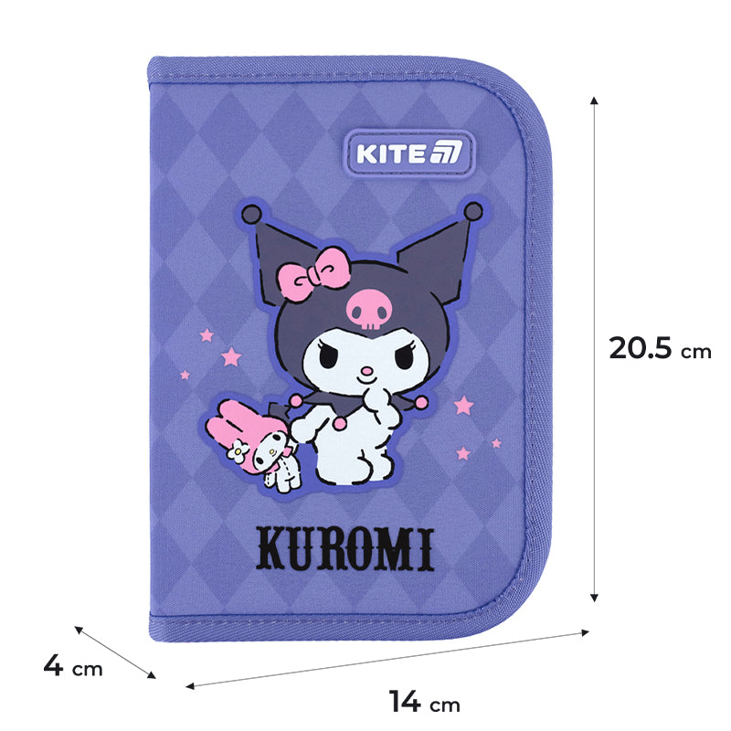 Piórnik bez wyposażenia Kite Kuromi HK25-621-2 jednokom., 1-klapkowy