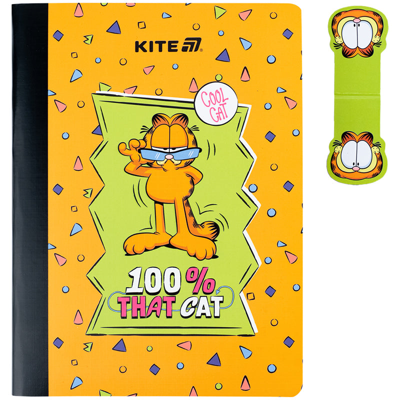 Notebook and page clip Kite Garfield GF25-192, А5, 60 sheets, squared
