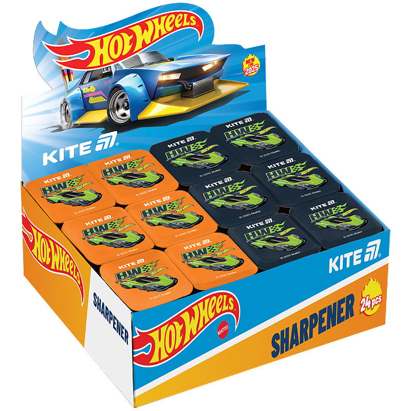 Pencil sharpener with container rectangular Kite Hot Wheels HW25-116
