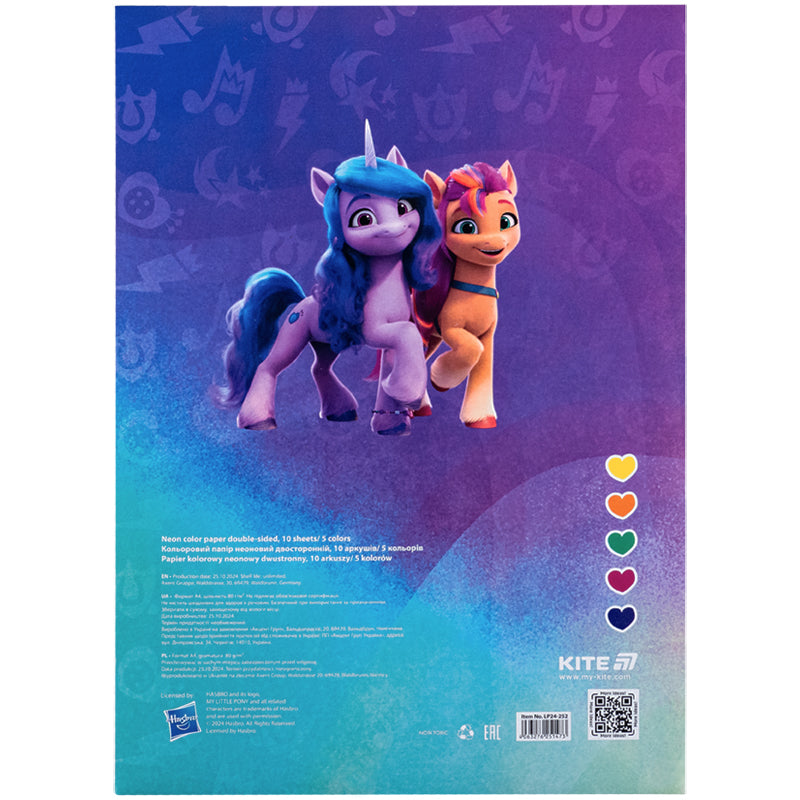 Color neon paper Kite My Little Pony LP24-252 (10 sheets/5 colors), A4