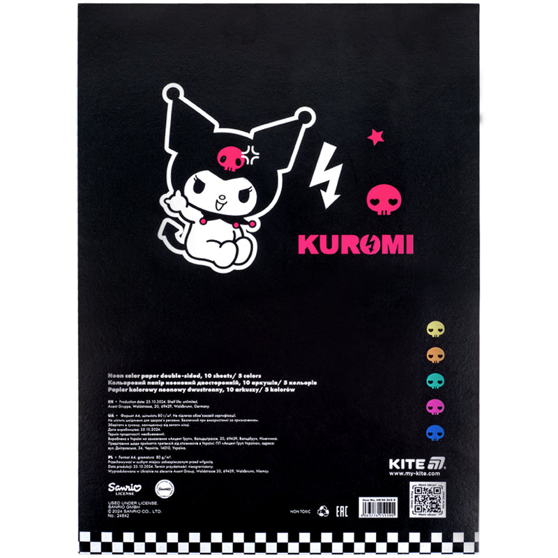 Color neon paper Kite Kuromi HK24-252-2 (10 sheets/5 colors), A4