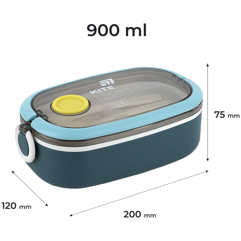 Lunchbox Kite K25-1180-2, 900 ml, blue
