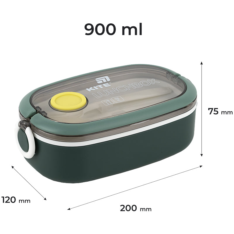 Lunchbox Kite K25-1180-3, 900 ml, green