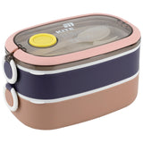 Lunchbox double layer with utensils Kite K25-1181-1, 1600 ml, beige