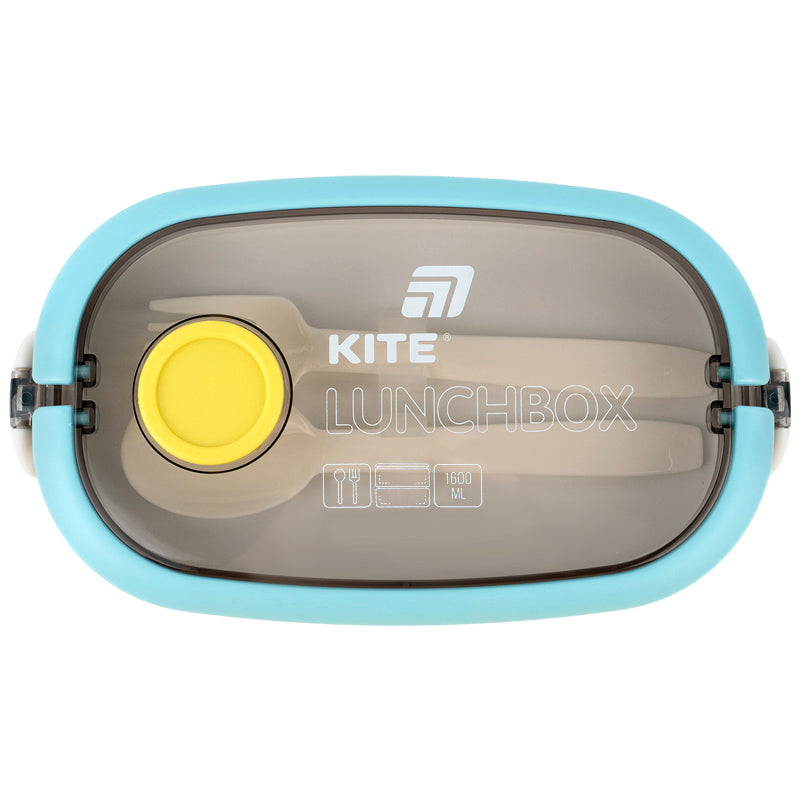 Lunchbox double layer with utensils Kite K25-1181-2, 1600 ml, blue