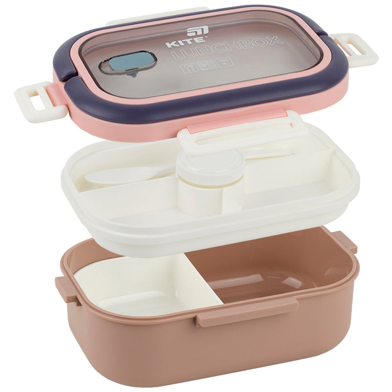 Lunchbox with divider Kite K25-1182-1, 1100 ml, beige