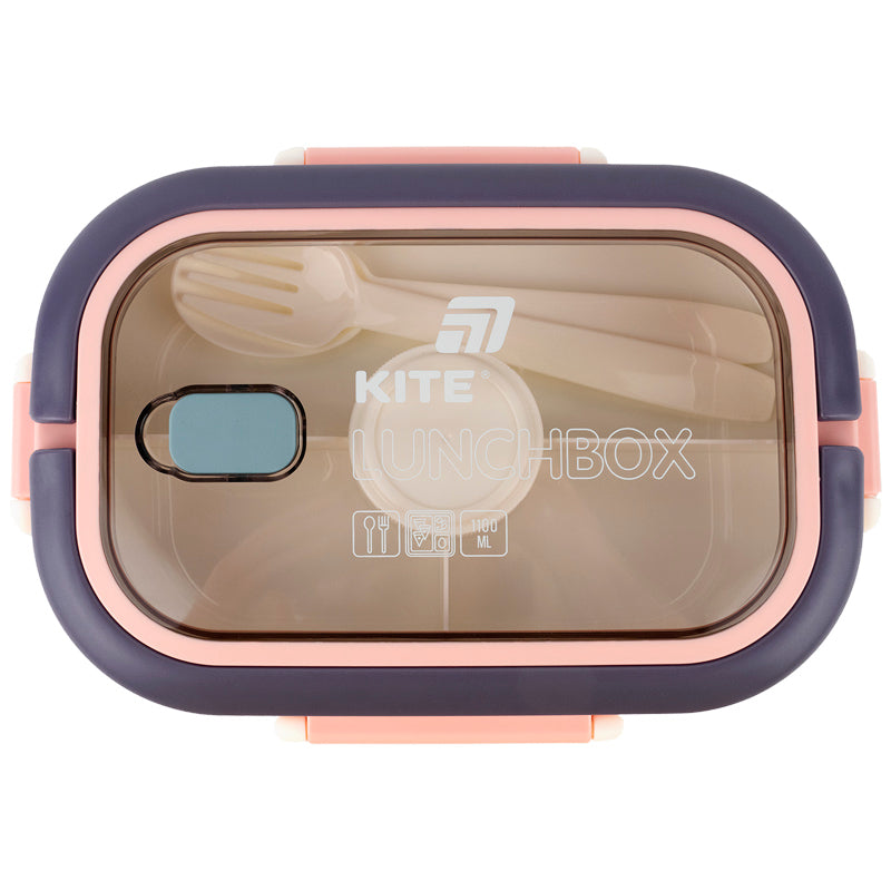 Lunchbox with divider Kite K25-1182-1, 1100 ml, beige