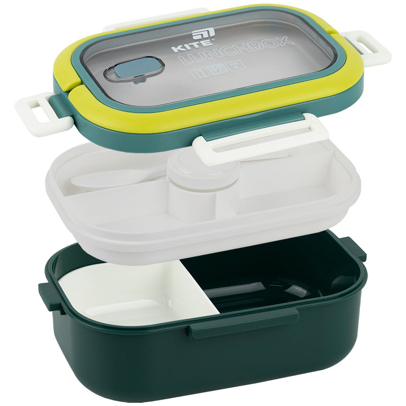 Lunchbox with divider Kite K25-1182-3, 1100 ml, green