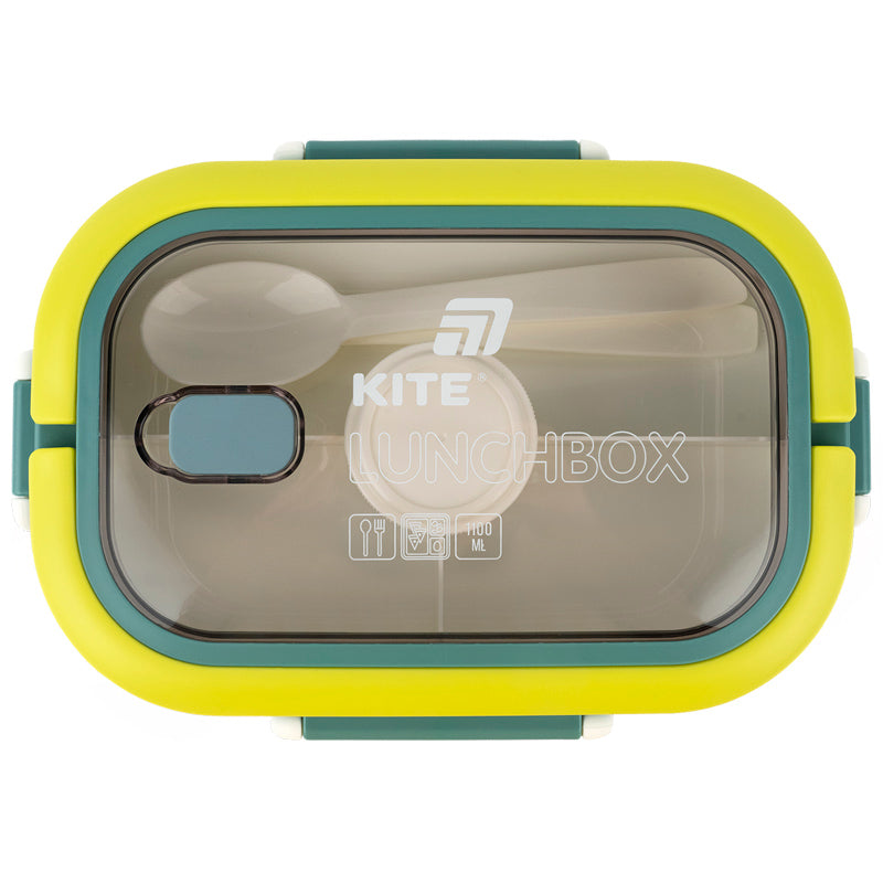 Lunchbox with divider Kite K25-1182-3, 1100 ml, green