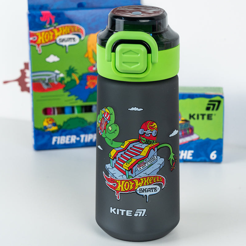 Пляшечка для води Kite Hot Wheels HW25-1213, 560 мл, чорна