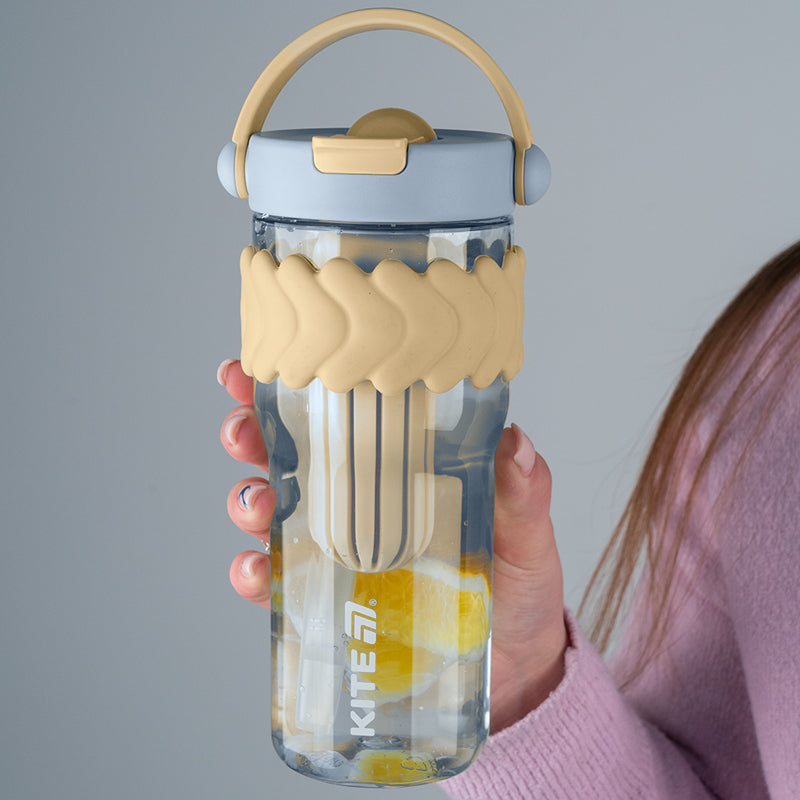 Plastic cup Kite K25-1231-1, 900 ml, beige and blue