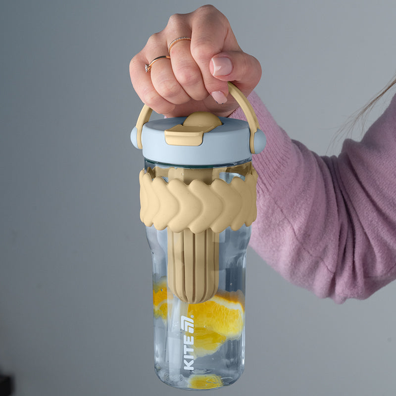 Plastic cup Kite K25-1231-1, 900 ml, beige and blue