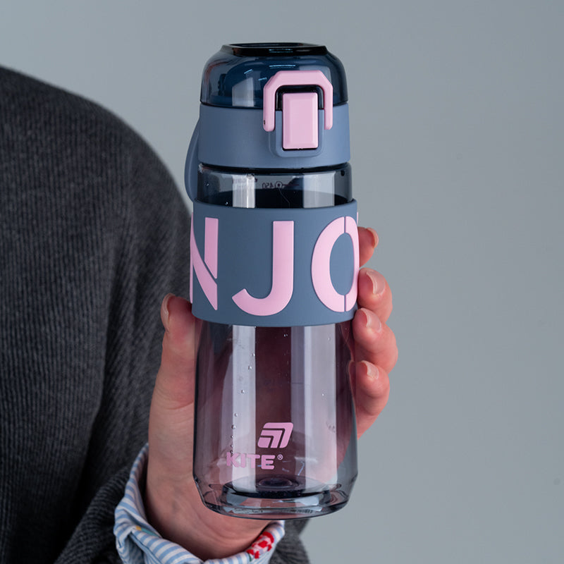 Water bottle Kite K25-1232-2, 550 ml, gray-pink