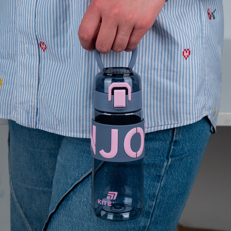 Water bottle Kite K25-1232-2, 550 ml, gray-pink
